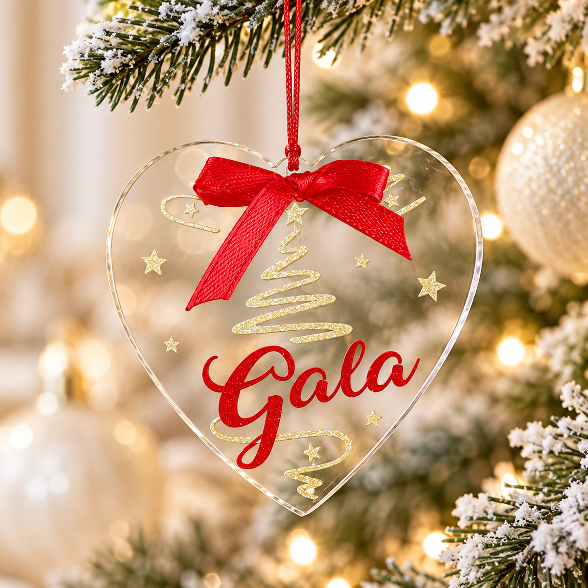 Bola Acrílica Golden Christmas Personalizada