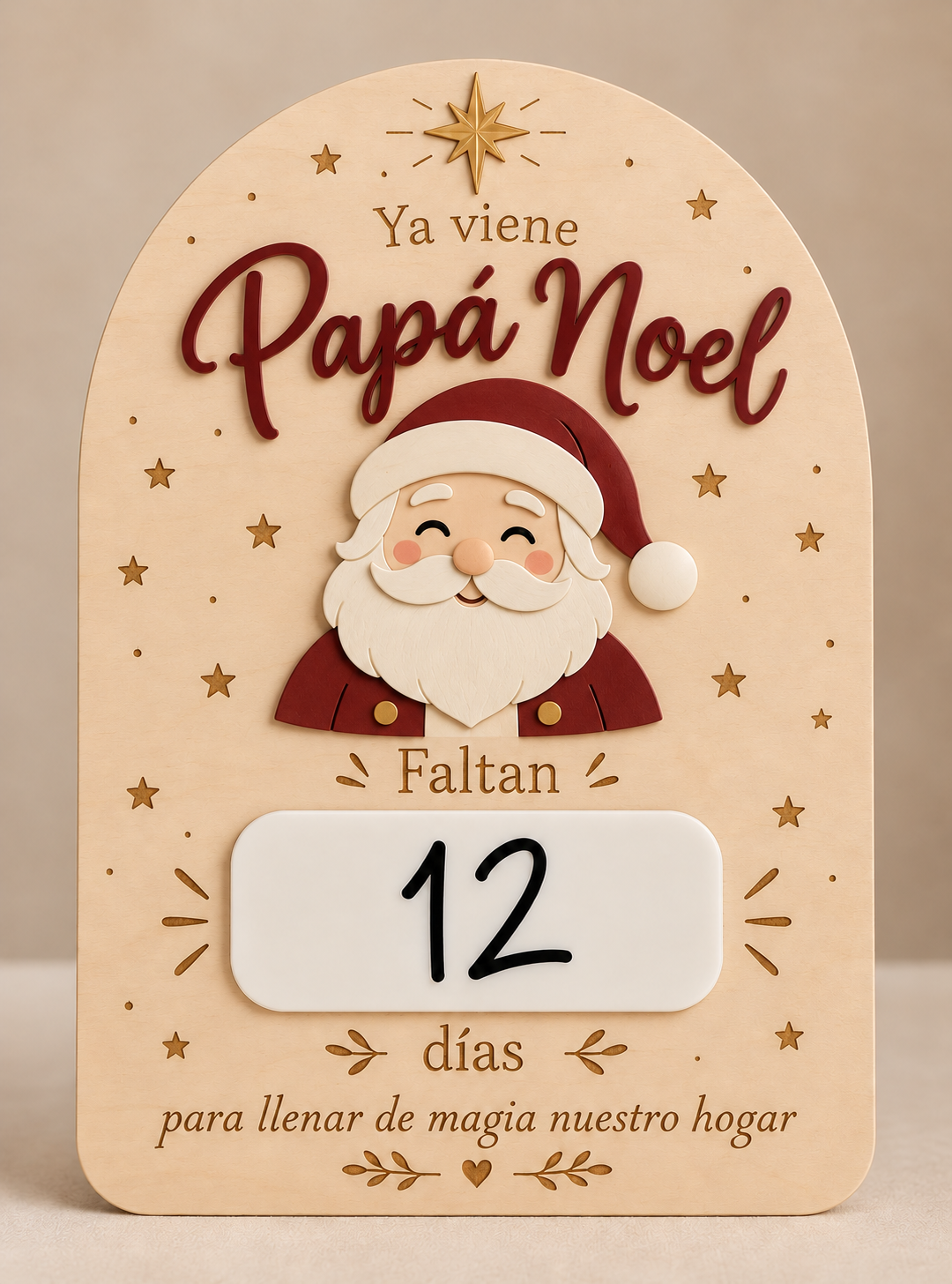 Placa cuenta atrás de Navidad · Papá Noel o Reyes Magos