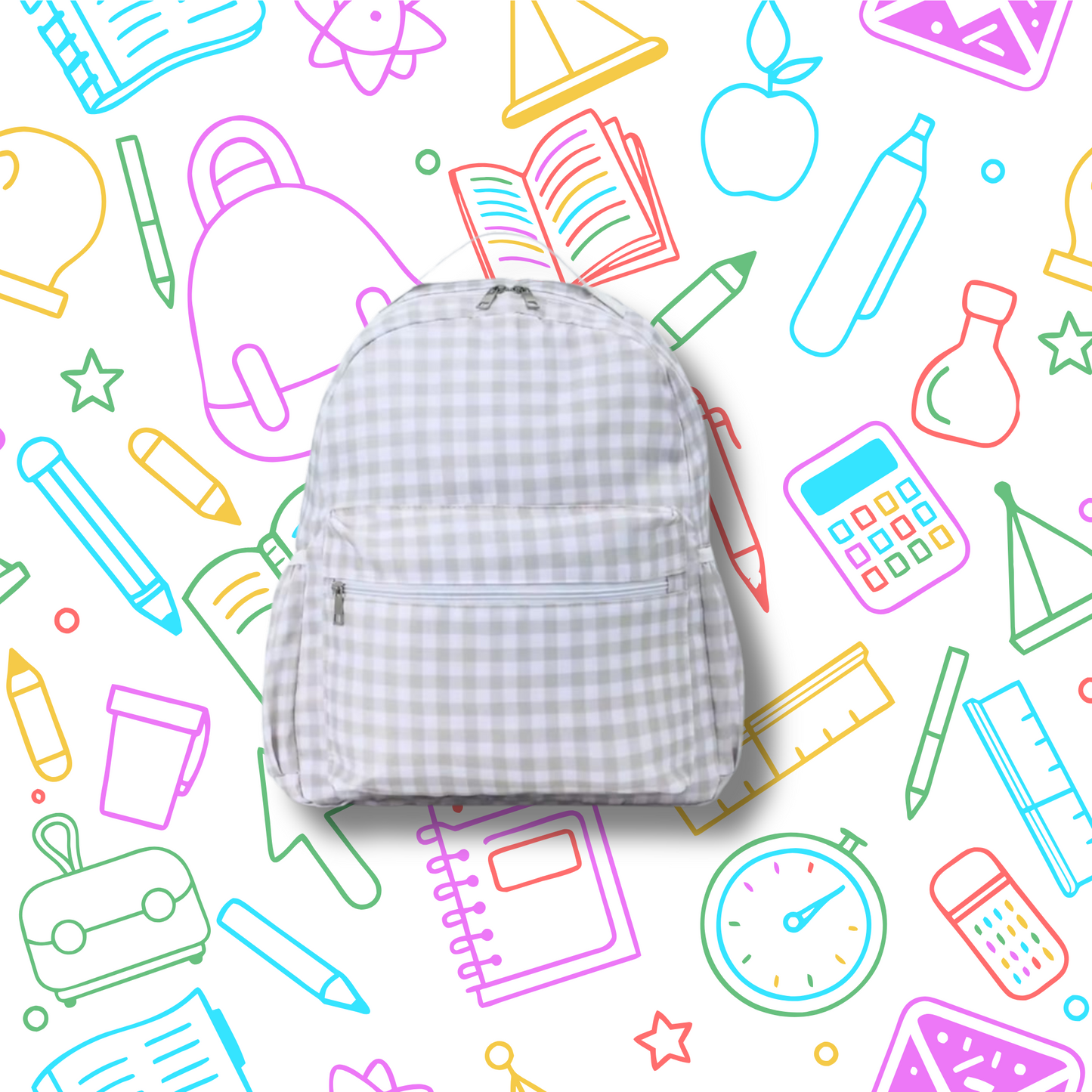 MOCHILA VICHY ESCOLAR VOLANTES PERSONALIZADA