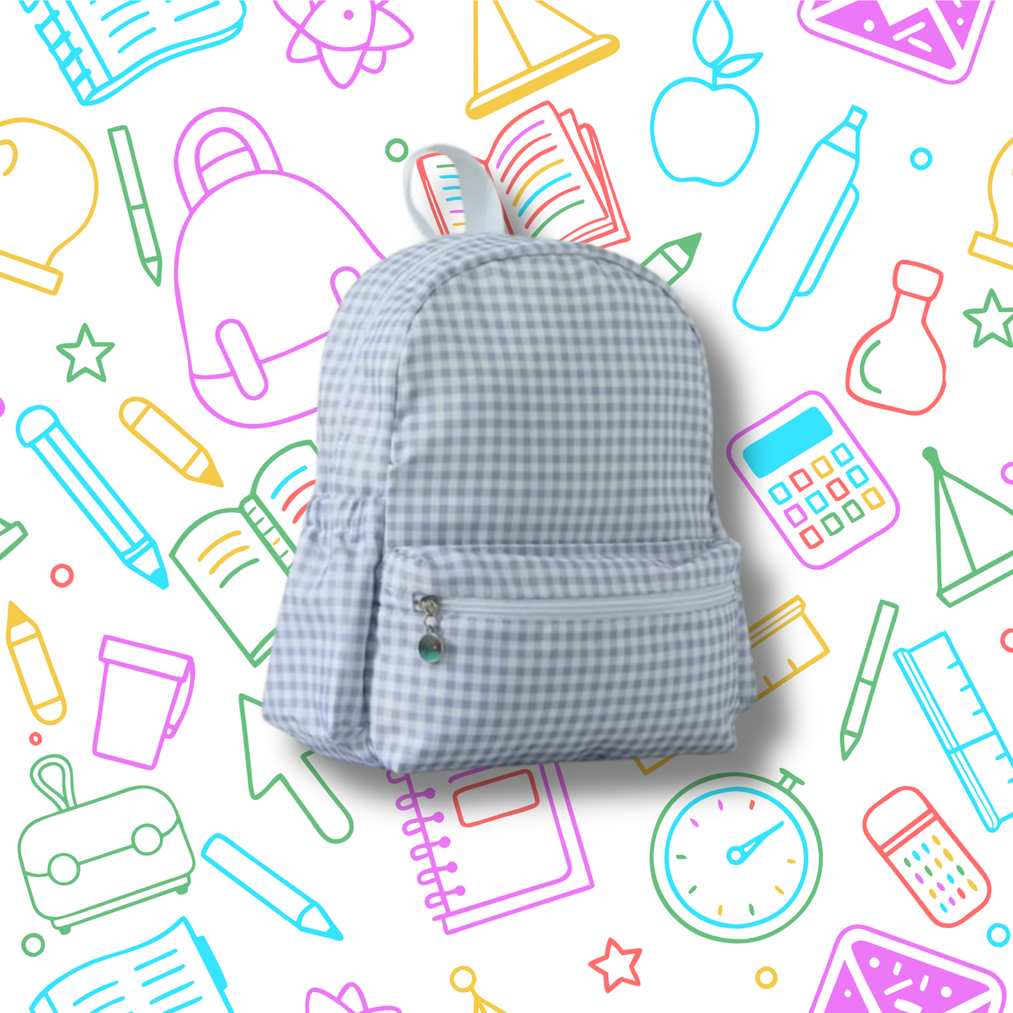 MOCHILA VICHY ESCOLAR VOLANTES PERSONALIZADA