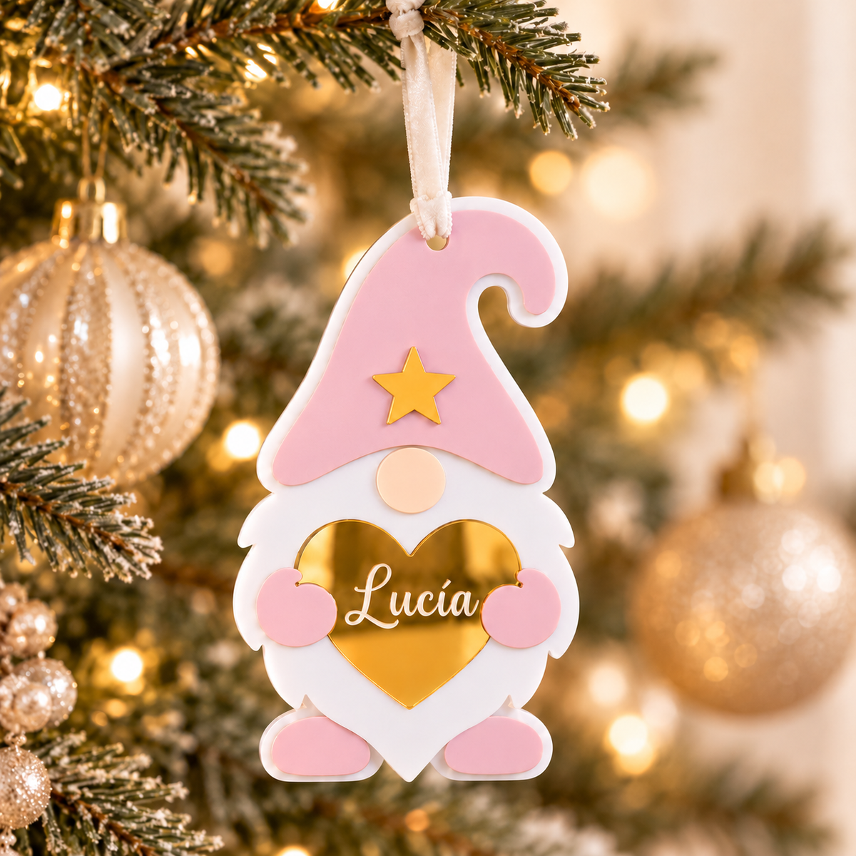 Gnomo de Navidad personalizado en metacrilato