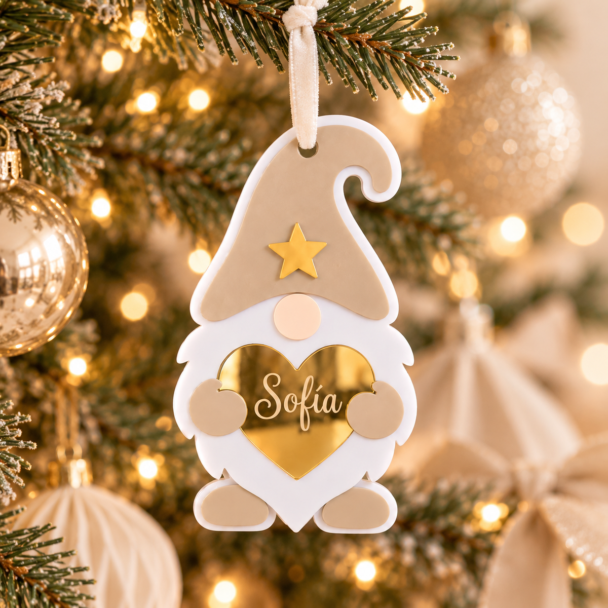 Gnomo de Navidad personalizado en metacrilato