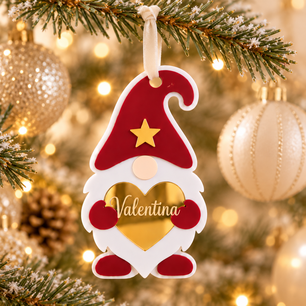 Gnomo de Navidad personalizado en metacrilato