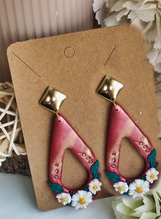 PENDIENTES GOTA ROJA