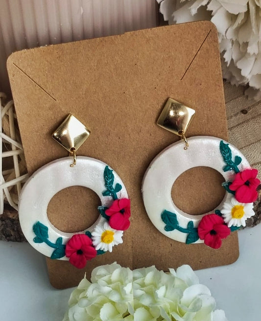 PENDIENTES ARO BLANCO