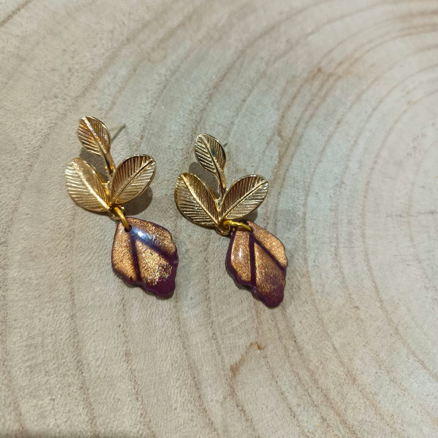 PENDIENTES OTOÑO DORADO