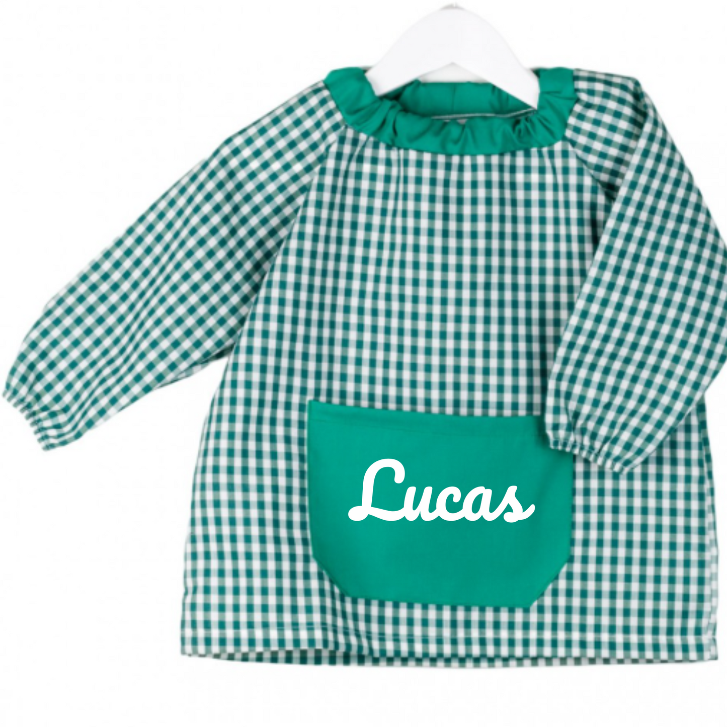 BABI/BATA ESCOLAR CUADROS S/BOTONES PERSONALIZADO
