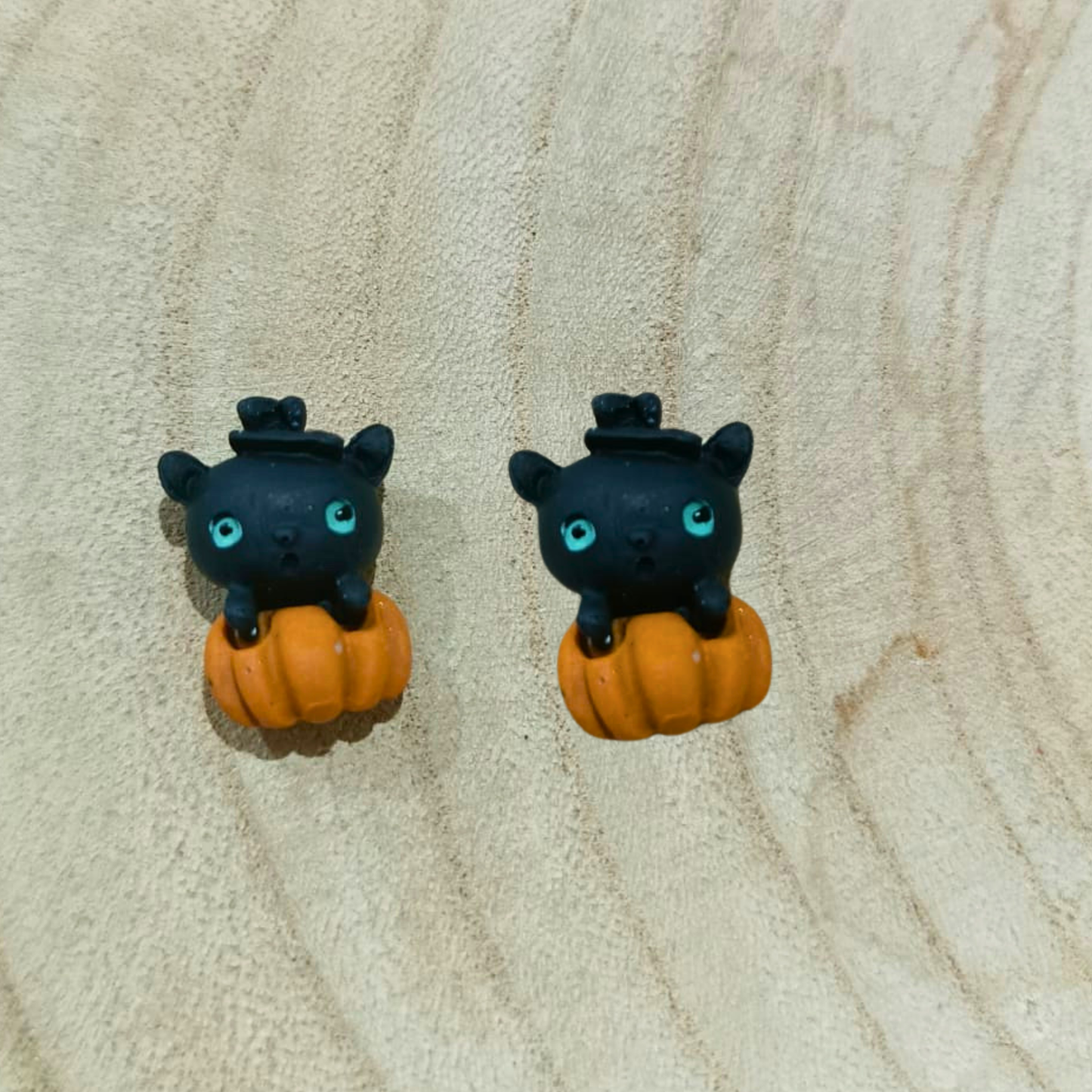 PENDIENTES GATO CALABAZA