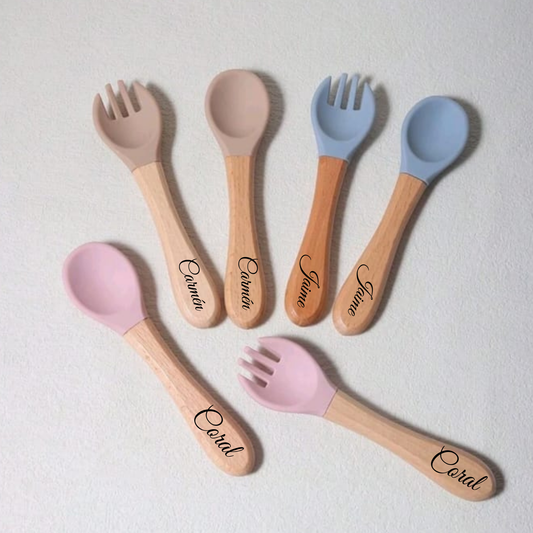 SET CUBIERTOS NOMBRE MADERA