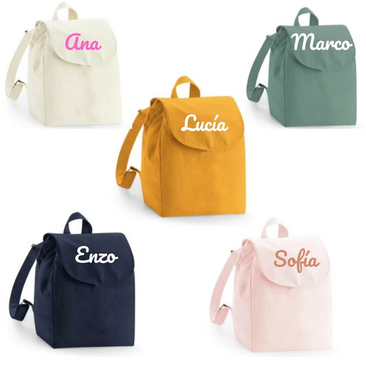 MOCHILA MINI COLORES NOMBRE