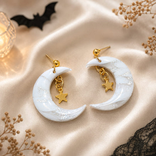 Pendientes Luna Marmolada