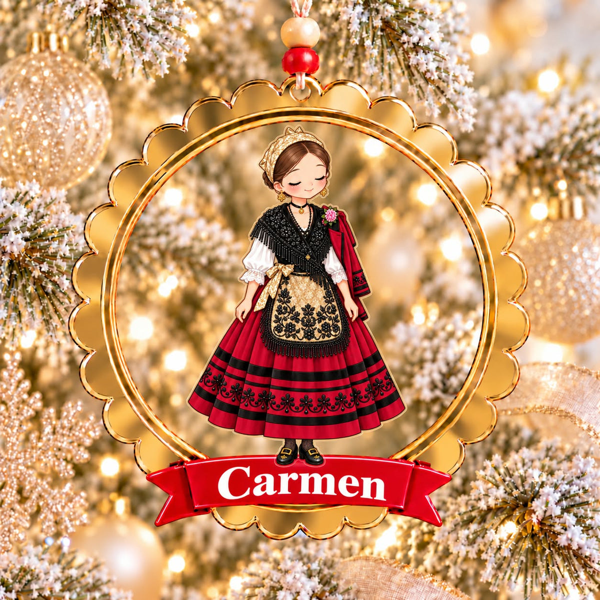 Adorno de Navidad regional personalizado color