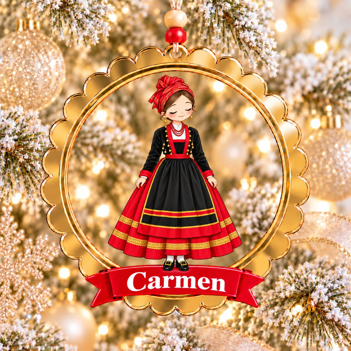 Adorno de Navidad regional personalizado color