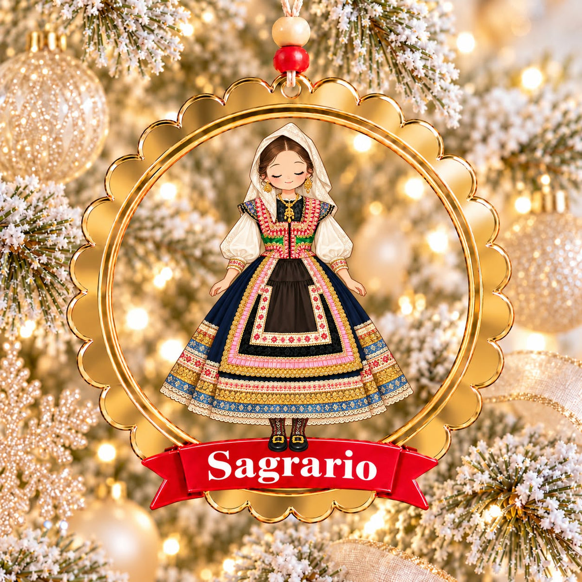 Adorno de Navidad regional personalizado color