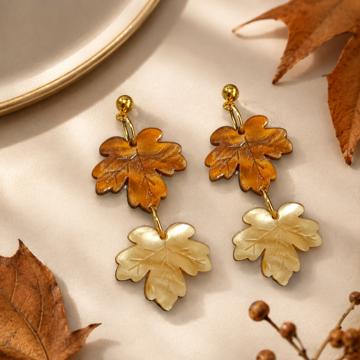 Pendientes Doble Hoja