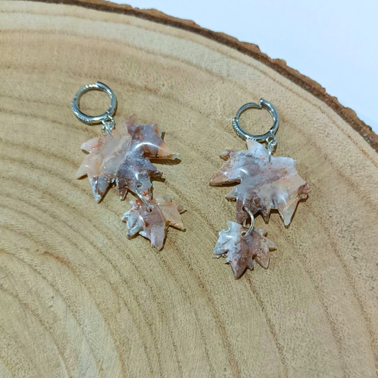 PENDIENTES HOJAS MARMOLADAS