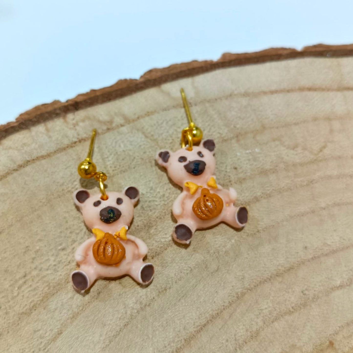 PENDIENTES OSITO CALABAZA