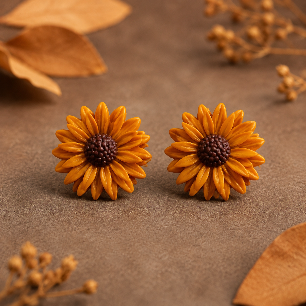 Pendientes Hoja de Otoño, detalle 3