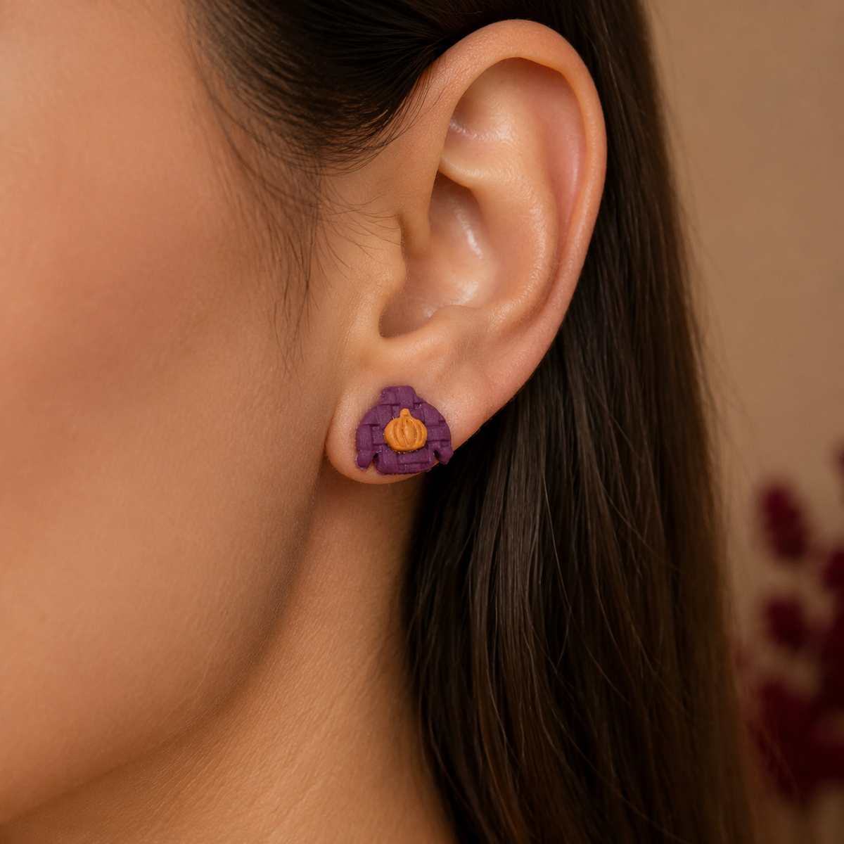 Pendientes Jersey de Otoño, detalle 3