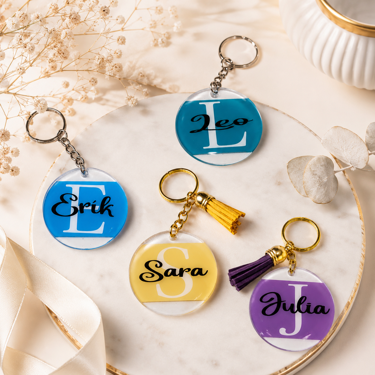 Llavero Colores Inicial Personalizado
