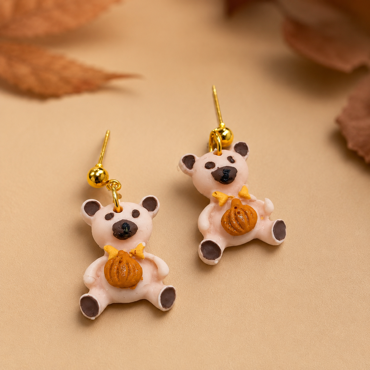 Pendientes Osito Calabaza