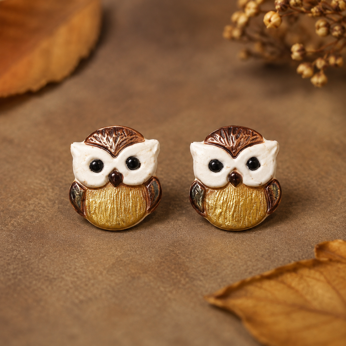 Pendientes Hoja de Otoño, detalle 4