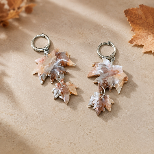 Pendientes Hojas Marmoladas