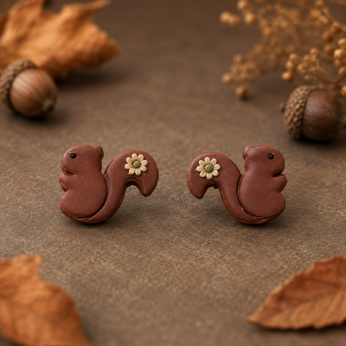 Pendientes Hoja de Otoño, detalle 2
