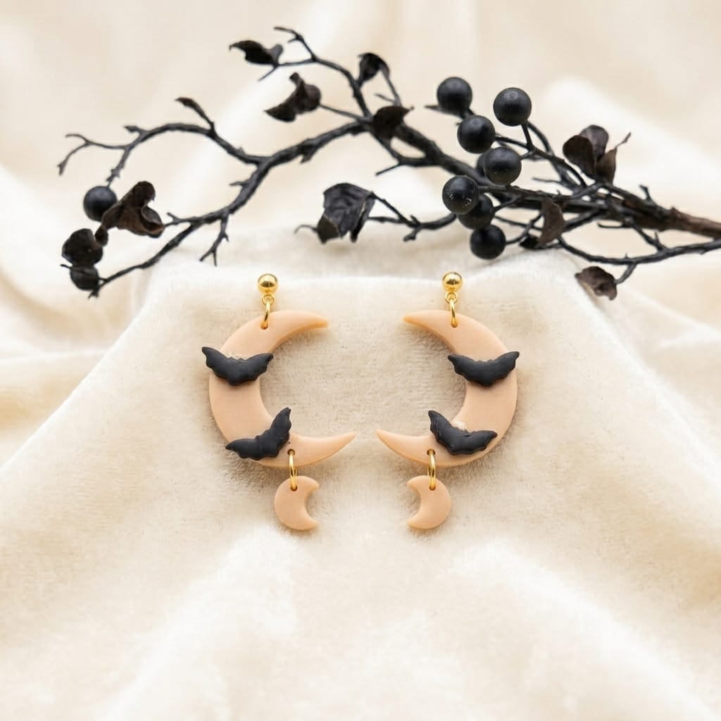 Pendientes Flourescent Bat Moon